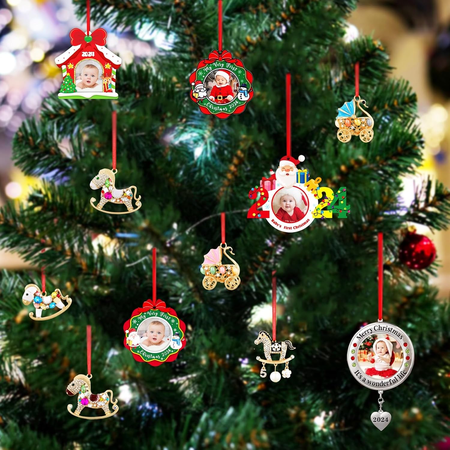 SICOHOME First Christmas Ornament 2024 for Newborn Baby