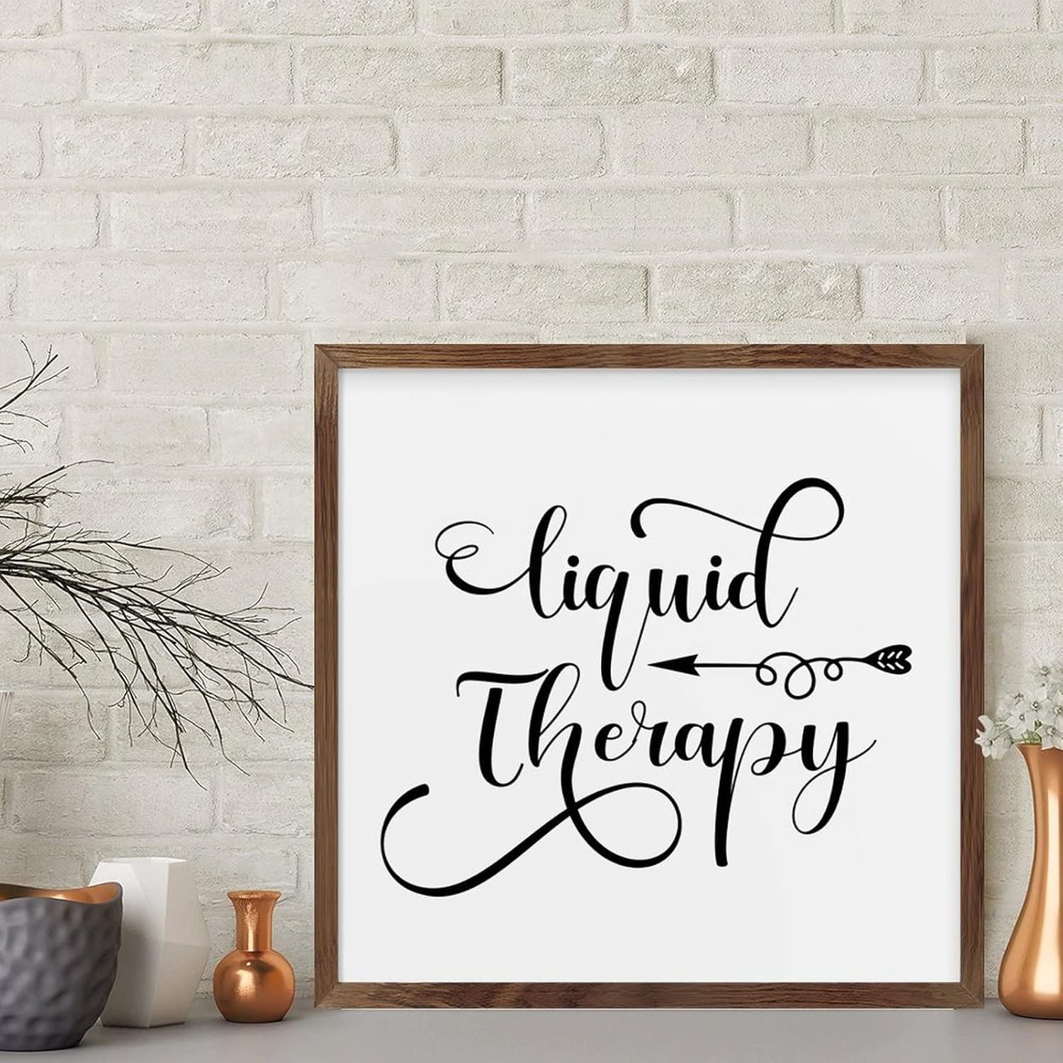 Liquid Therapy Framed Wood Sign 12x12