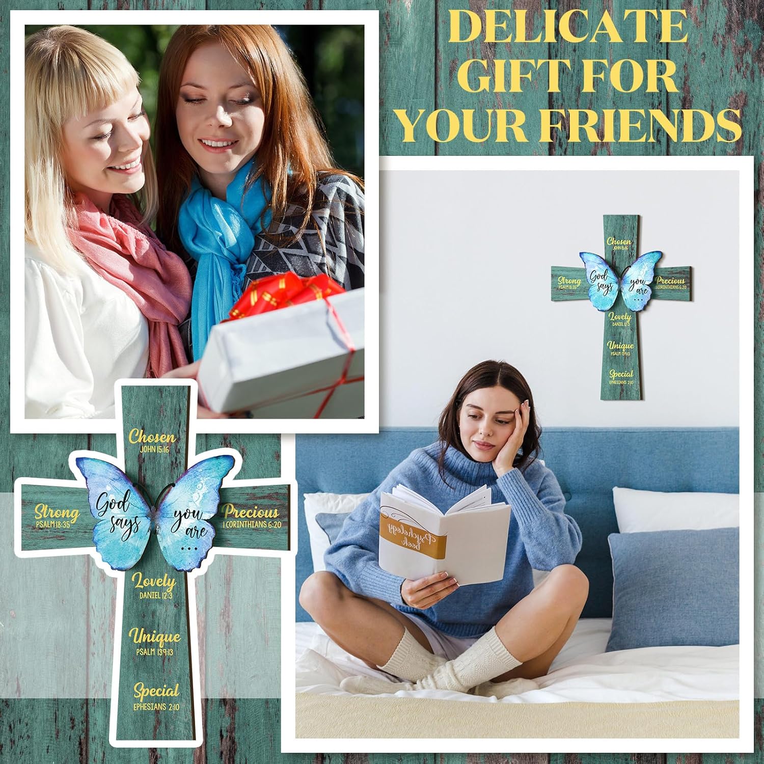 Panelee 1181 Inch Cross Wall Decor Bible Verse Sign