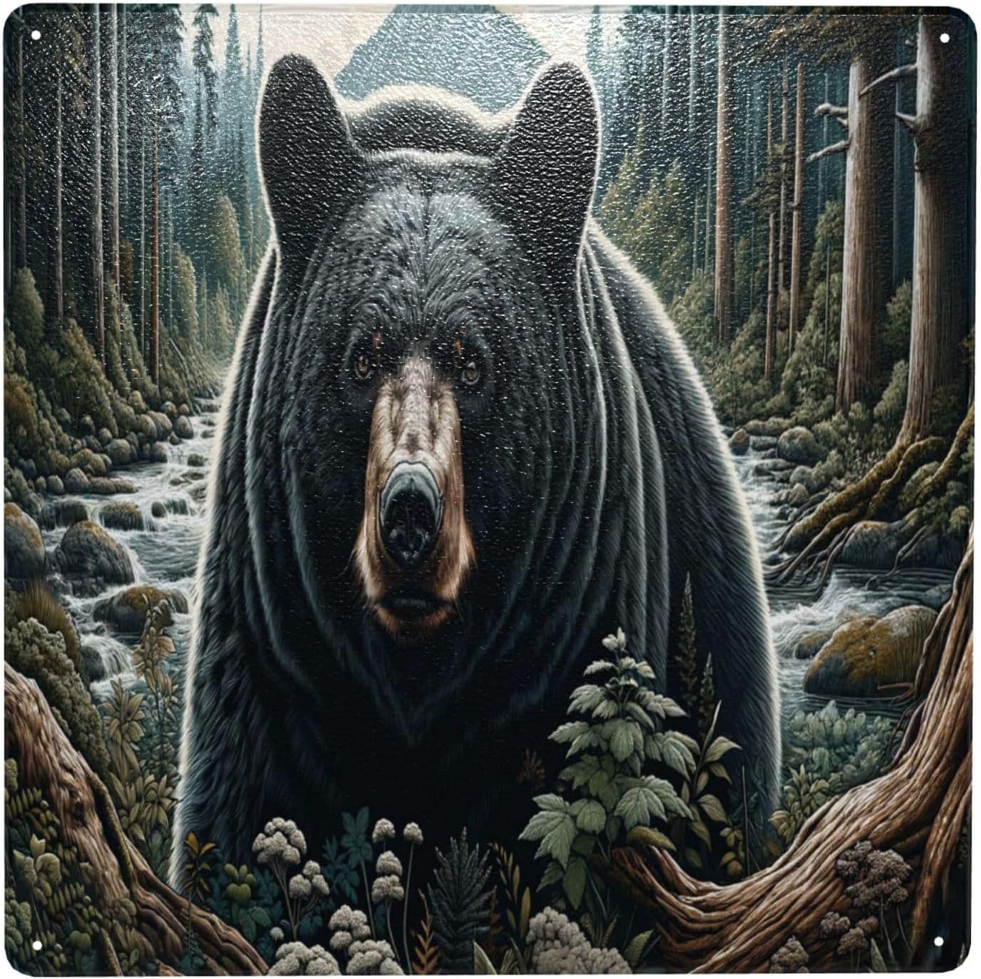 Forest Guardian Metal Wall Art Decor Sign 12x12inch