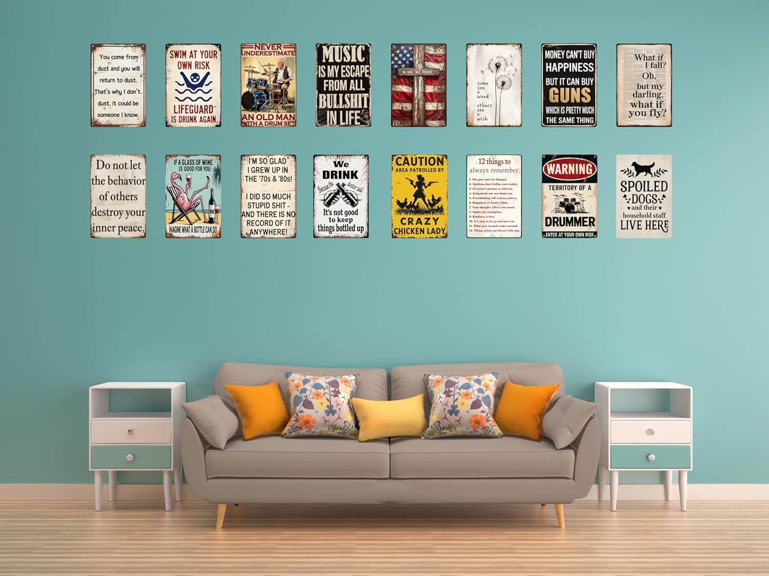 Dandelion Wishing Wall Decor 8x12 Inch Retro Style
