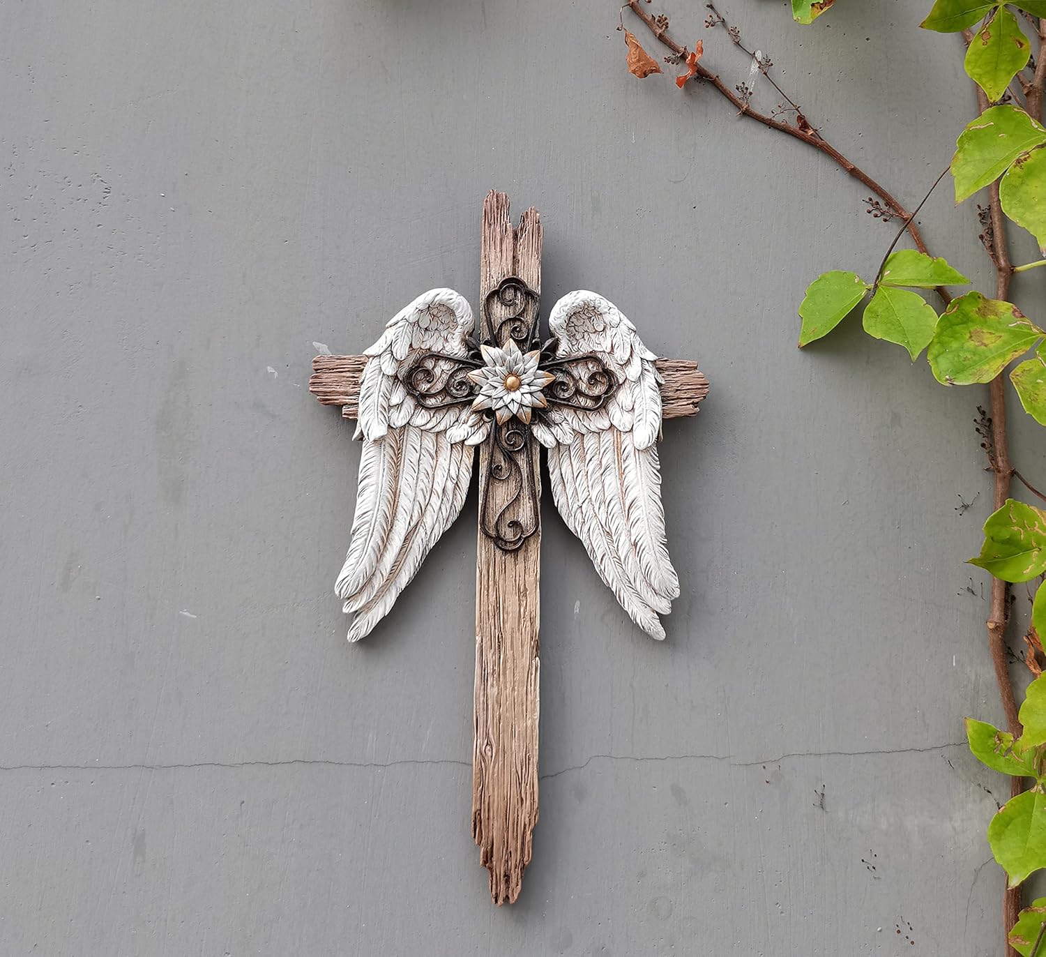 BC Home Decor Angel Wings Cross Wall Dcor