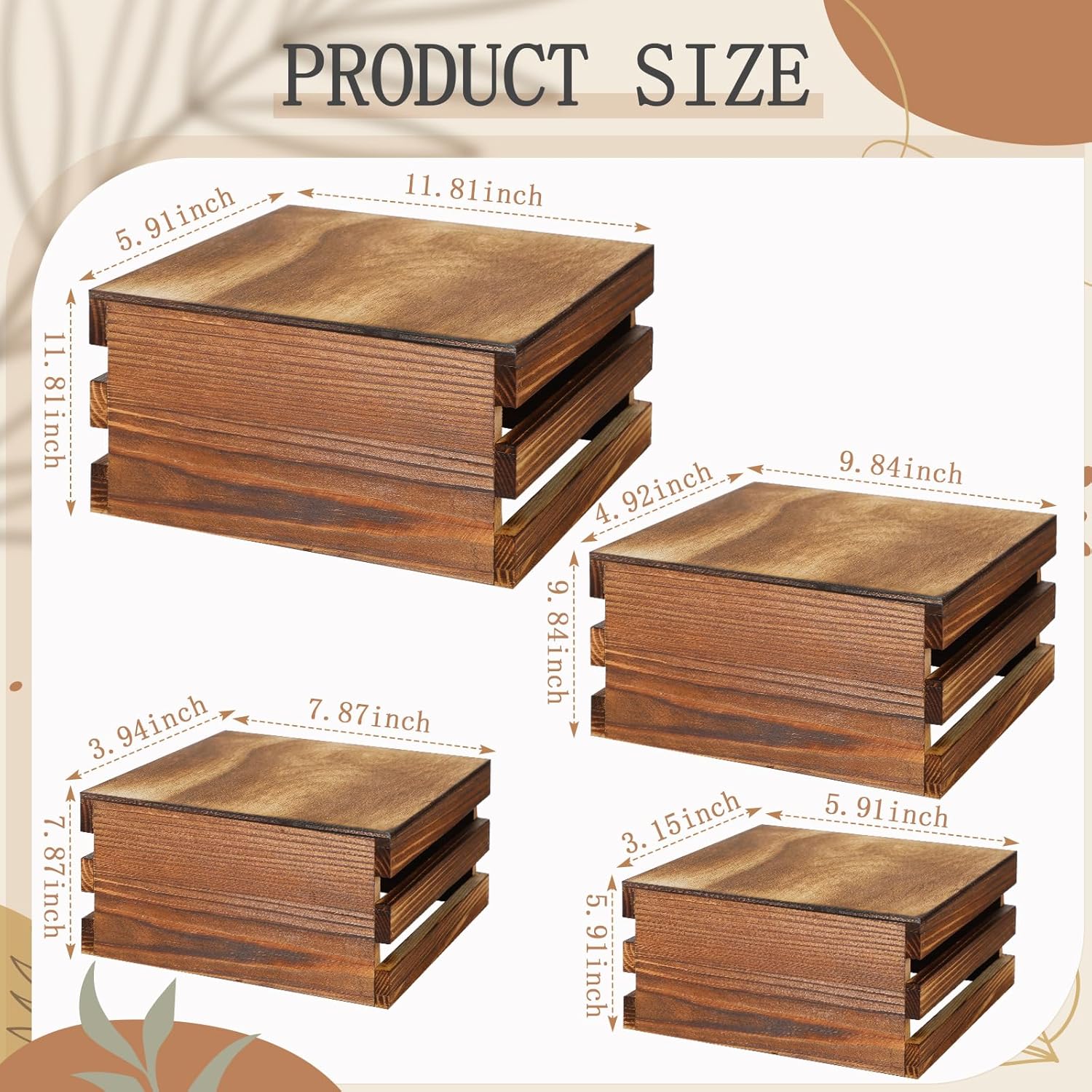 Nitial 4 Pcs Wood Display Risers for Cupcakes and Desserts
