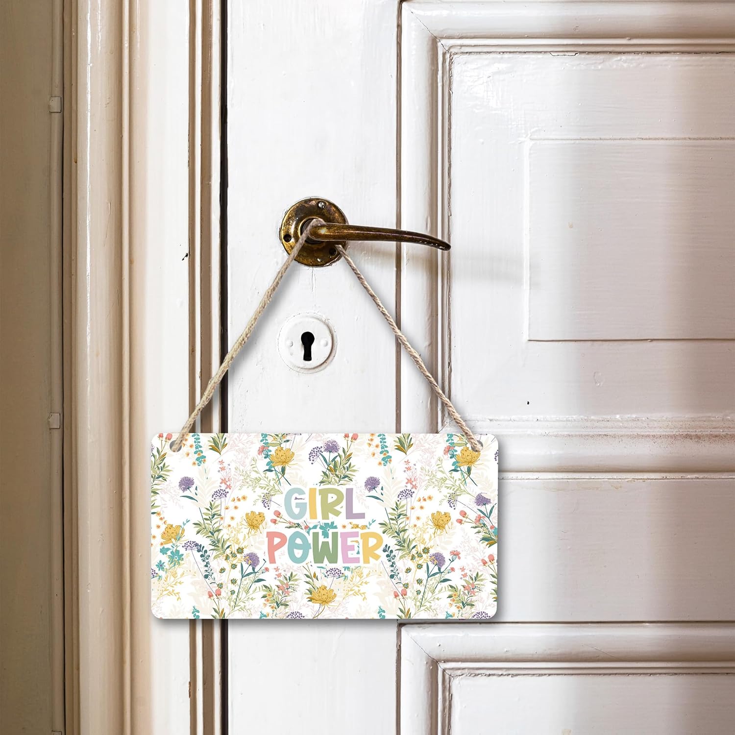 CGBHW Floral Wooden Sign for Girls Room