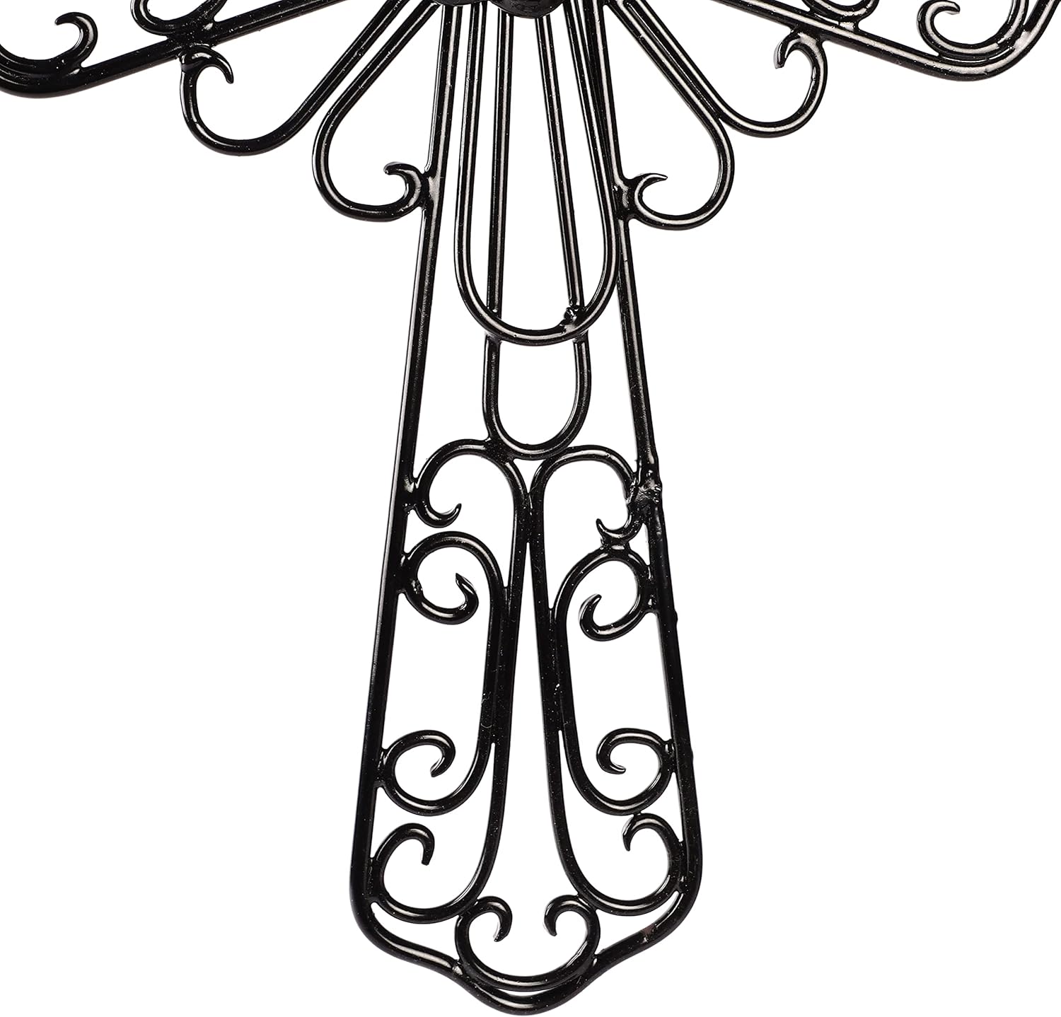 RELY Black Wall Cross 14x10 Inch Metal Decor 1
