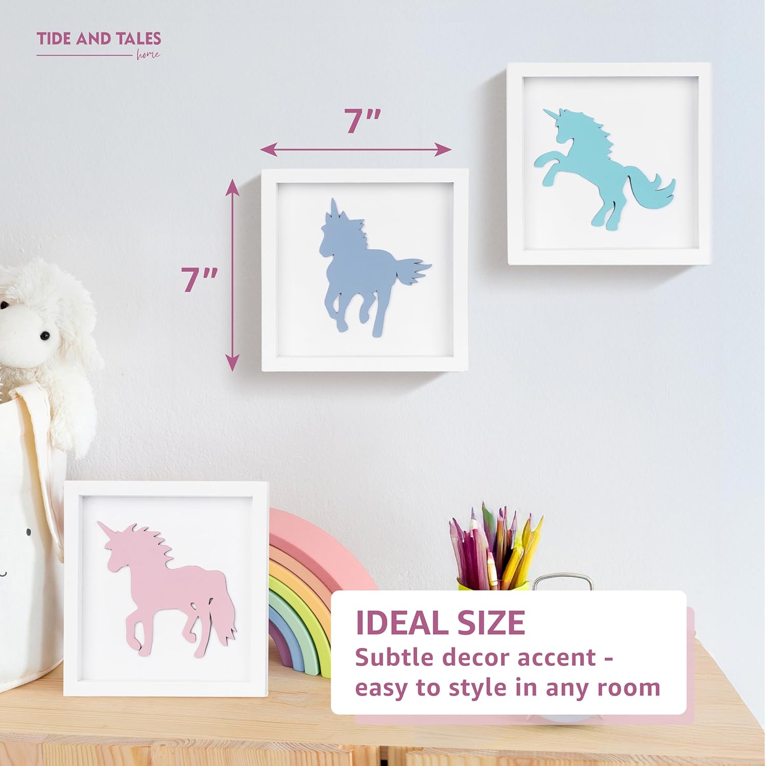 TideAndTales Unicorn Wall Decor Set of 3