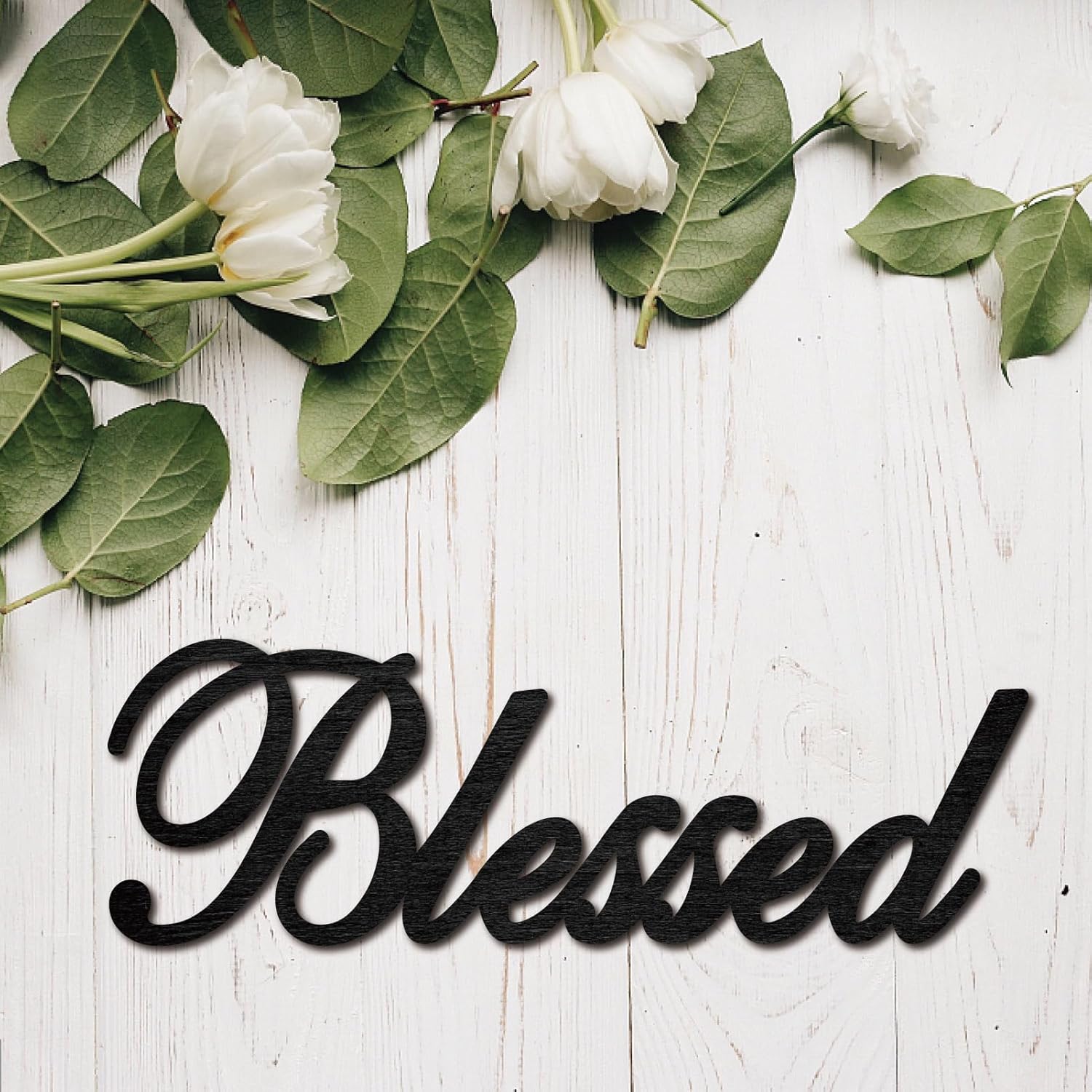 Blessed Wooden Sign Wall Decor Unfinished Letter Cutout