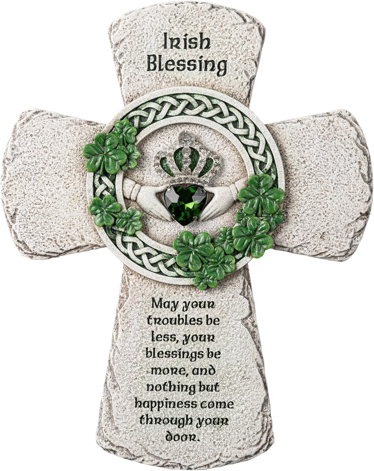 ShineOnAngel Irish Celtic Wall Cross - 8 Inch Handcrafted Claddagh Cross