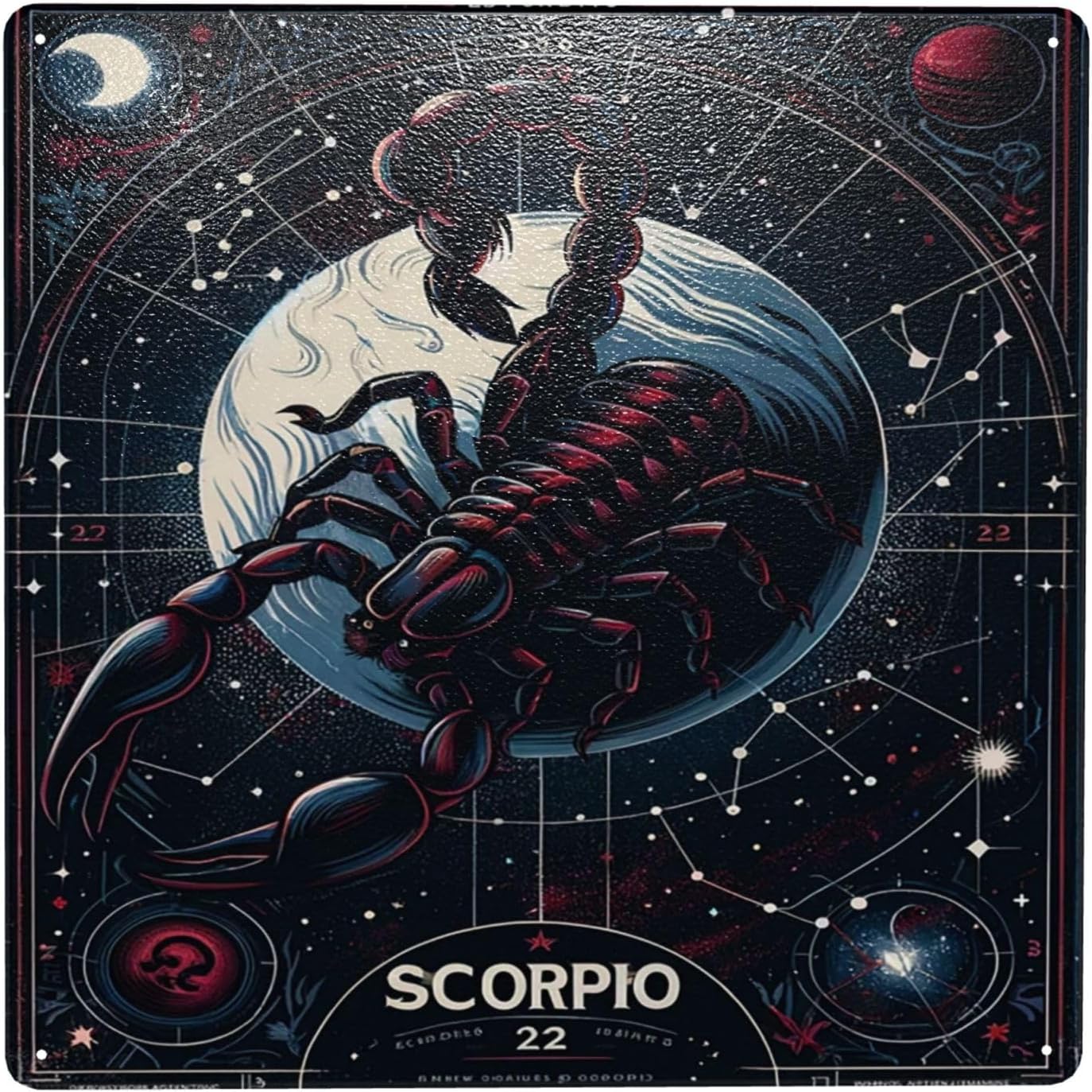 Twelve Constellations Scorpio Zodiac Metal Poster Decor