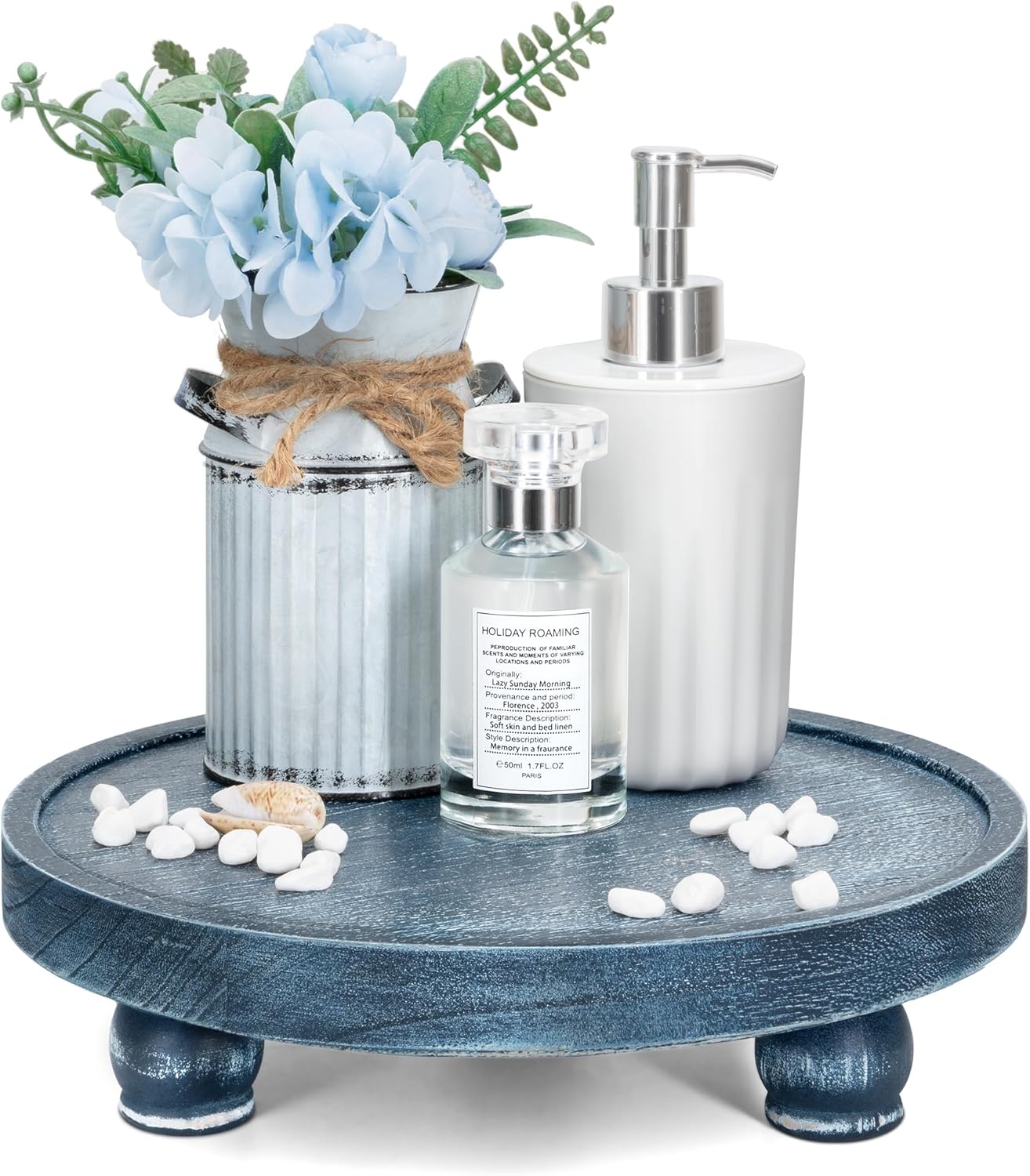 EOSAHR Blue Wood Display Risers for Home Decor