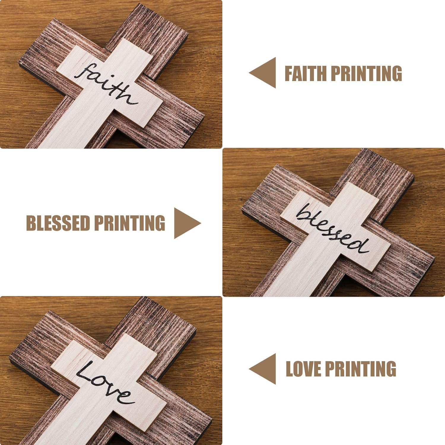 Yalikop 3 Piece Wooden Cross Wall Decor Set