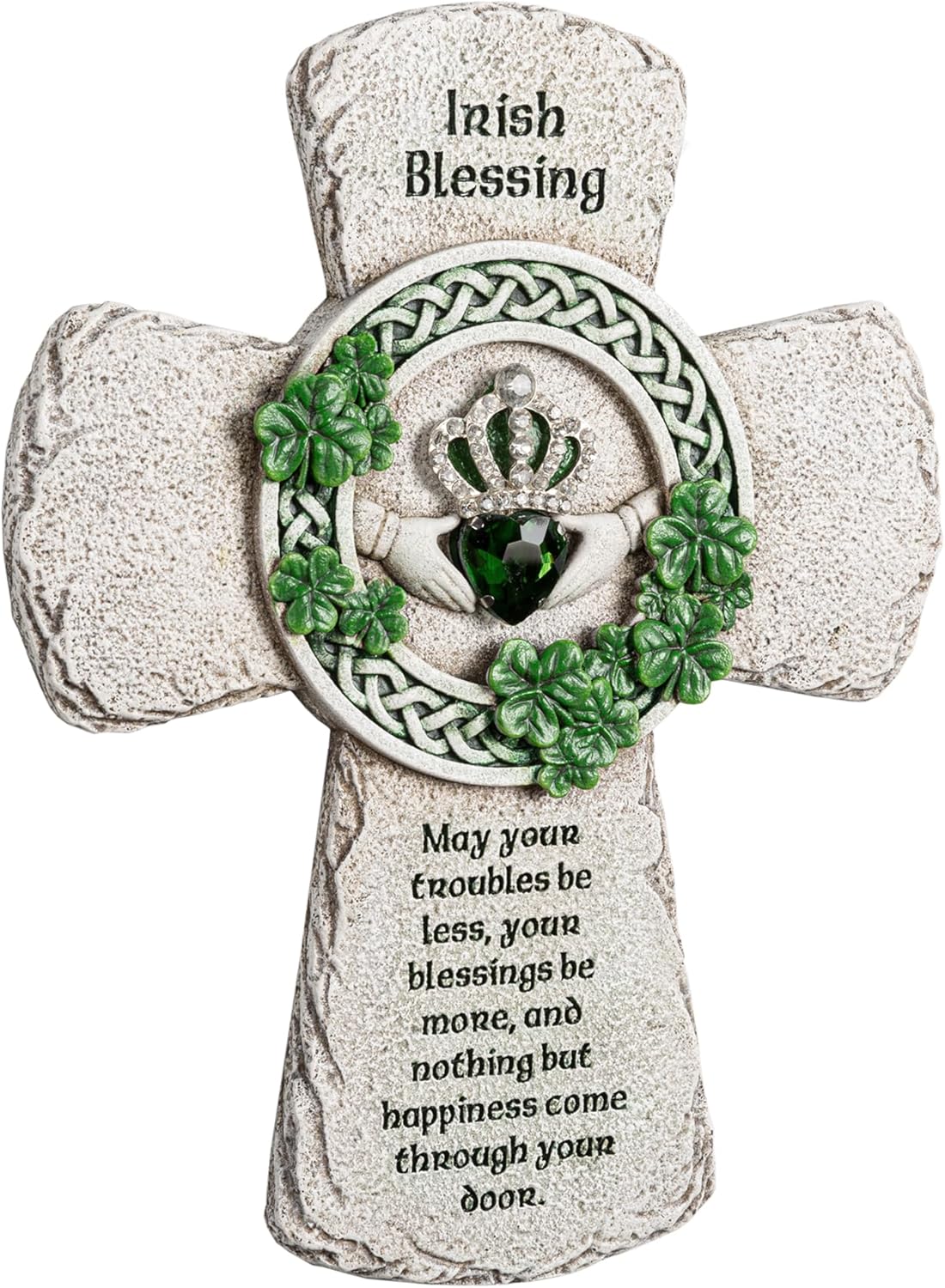 ShineOnAngel Irish Celtic Wall Cross - 8 Inch Handcrafted Claddagh Cross