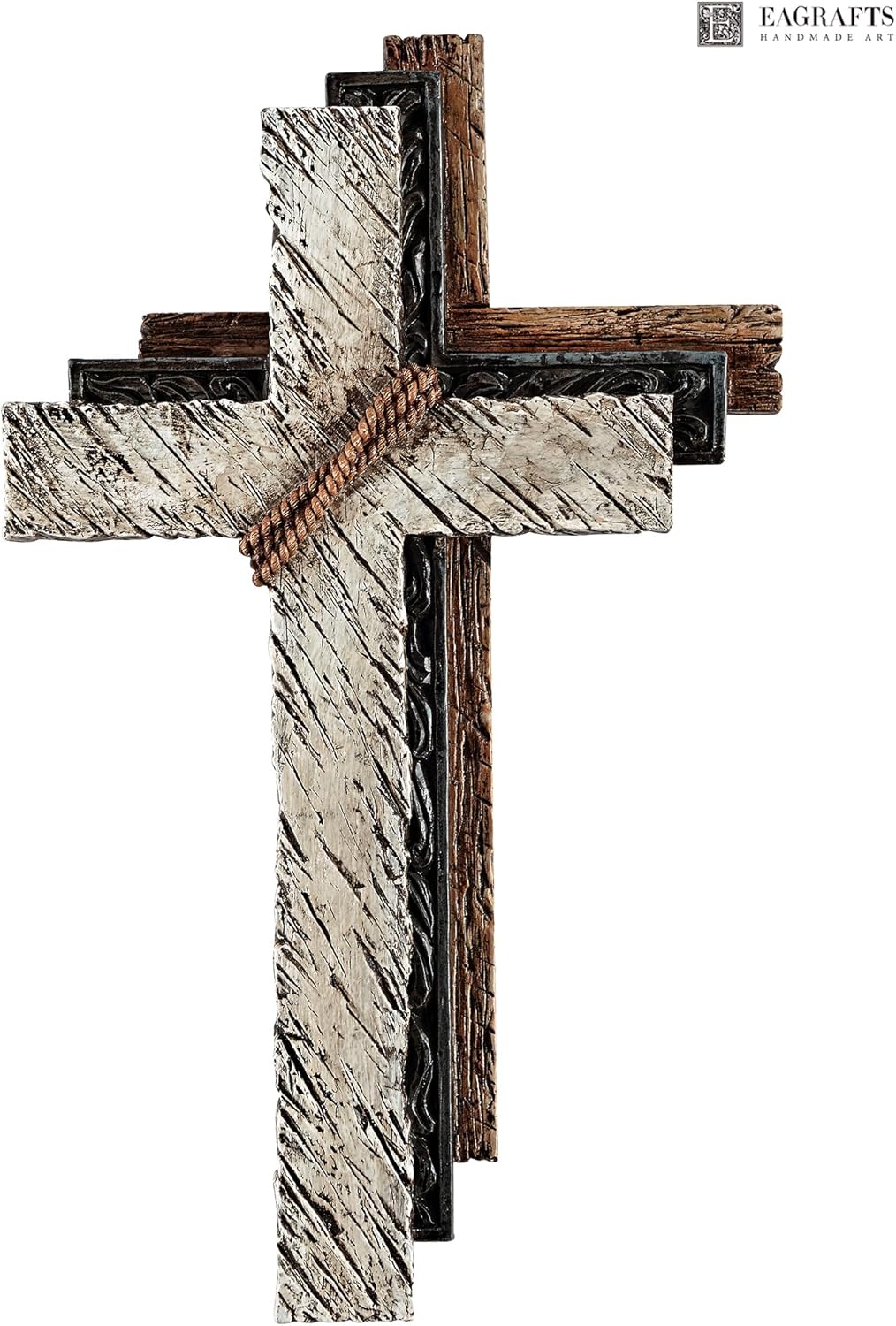 Eagrafts Wood Texture Resin Wall Cross