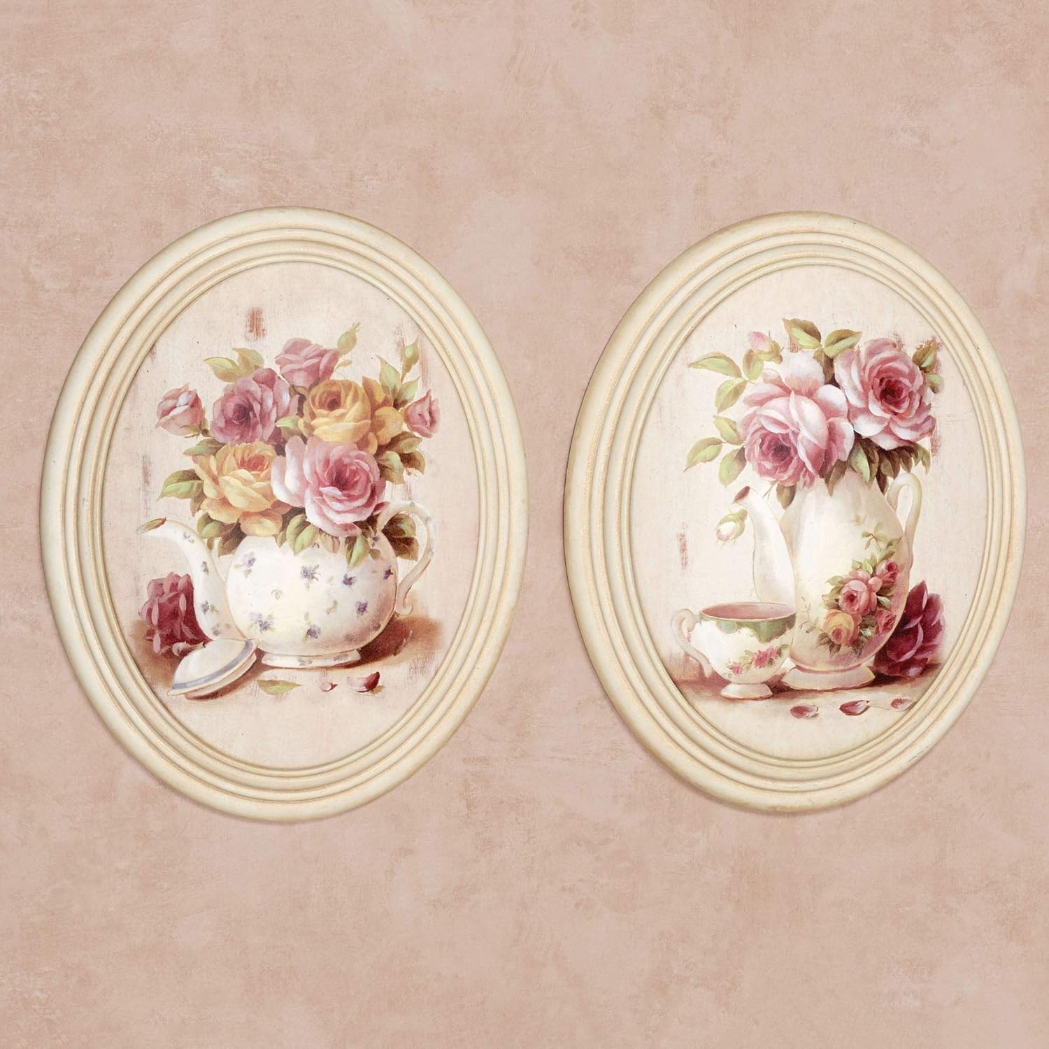 Gracelyn Oval Floral Wall Plaques Set of 2