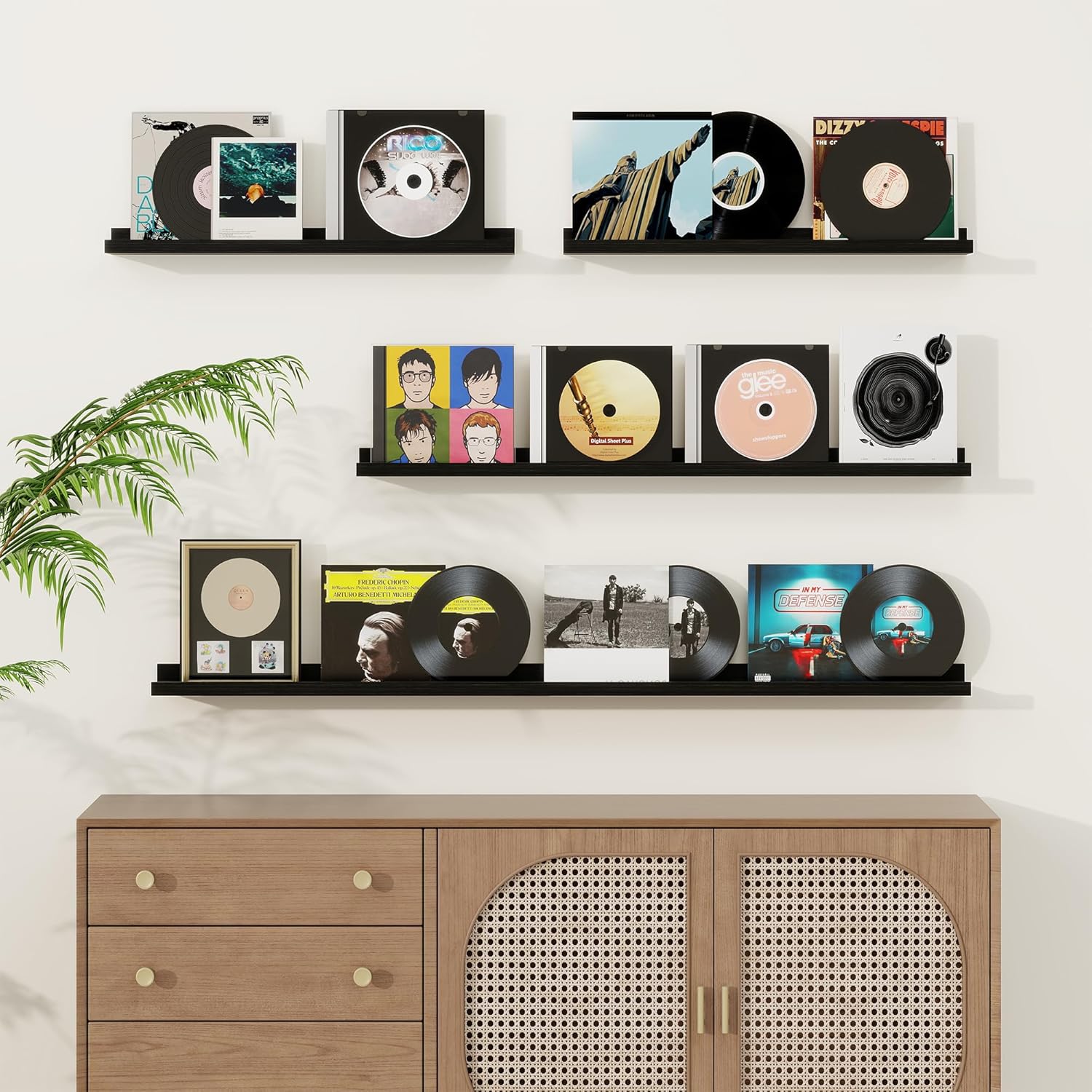Fun Memories Picture Ledge Shelf Set of 4 Black