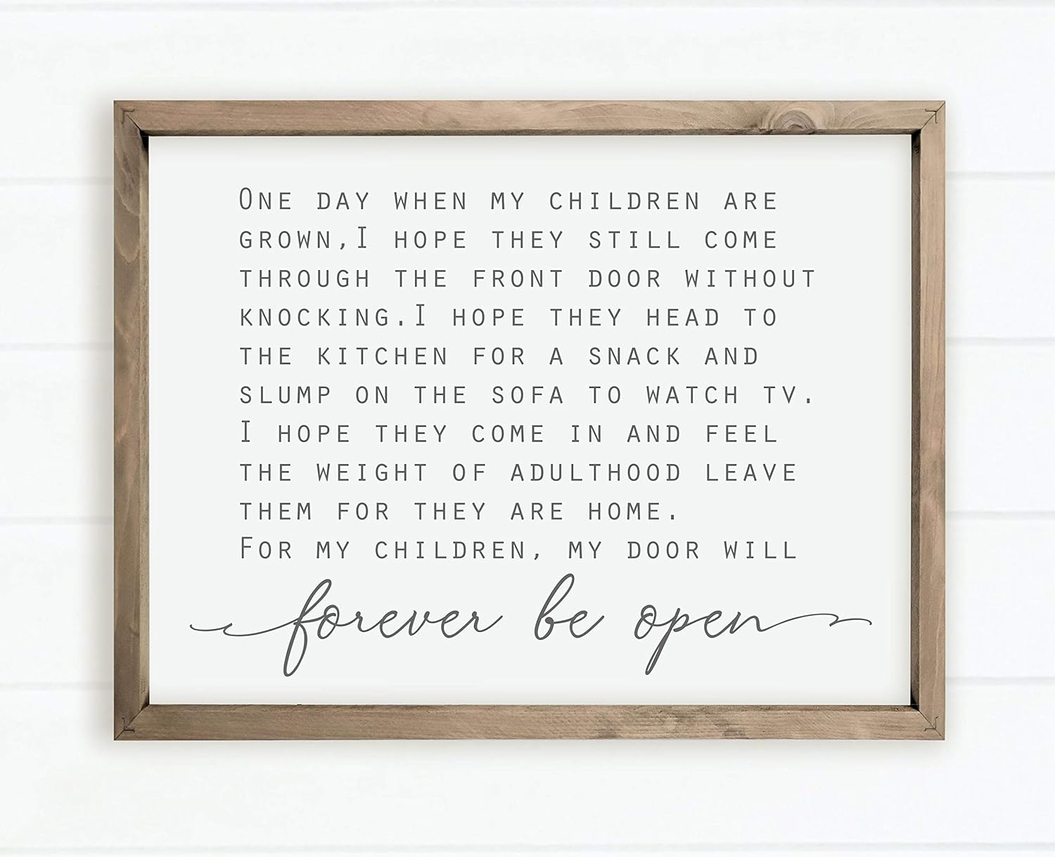 My Door Will Forever Be Open Framed Grandparent Wood Wall Sign