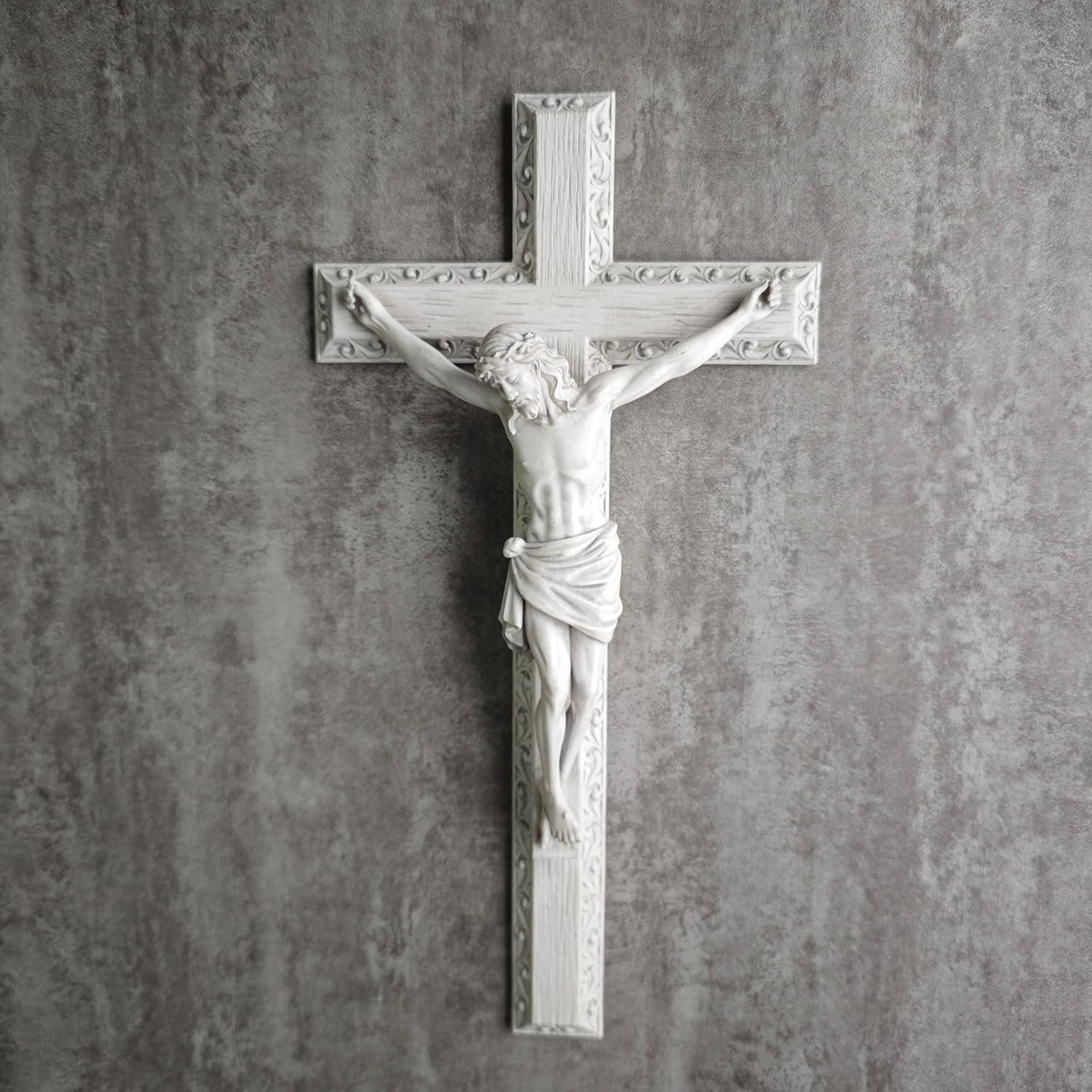 BC Catholic Crucifix Wall Cross 12 Inch Hand Painted