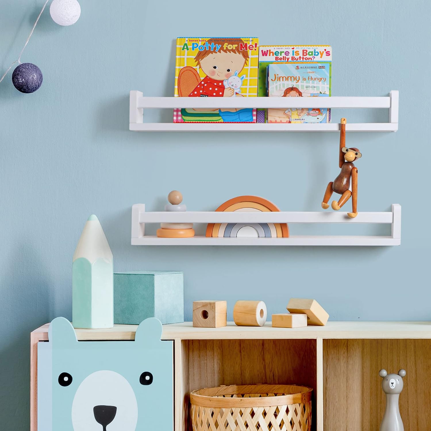 Fun Memories Double Floating Shelf for Kids Room