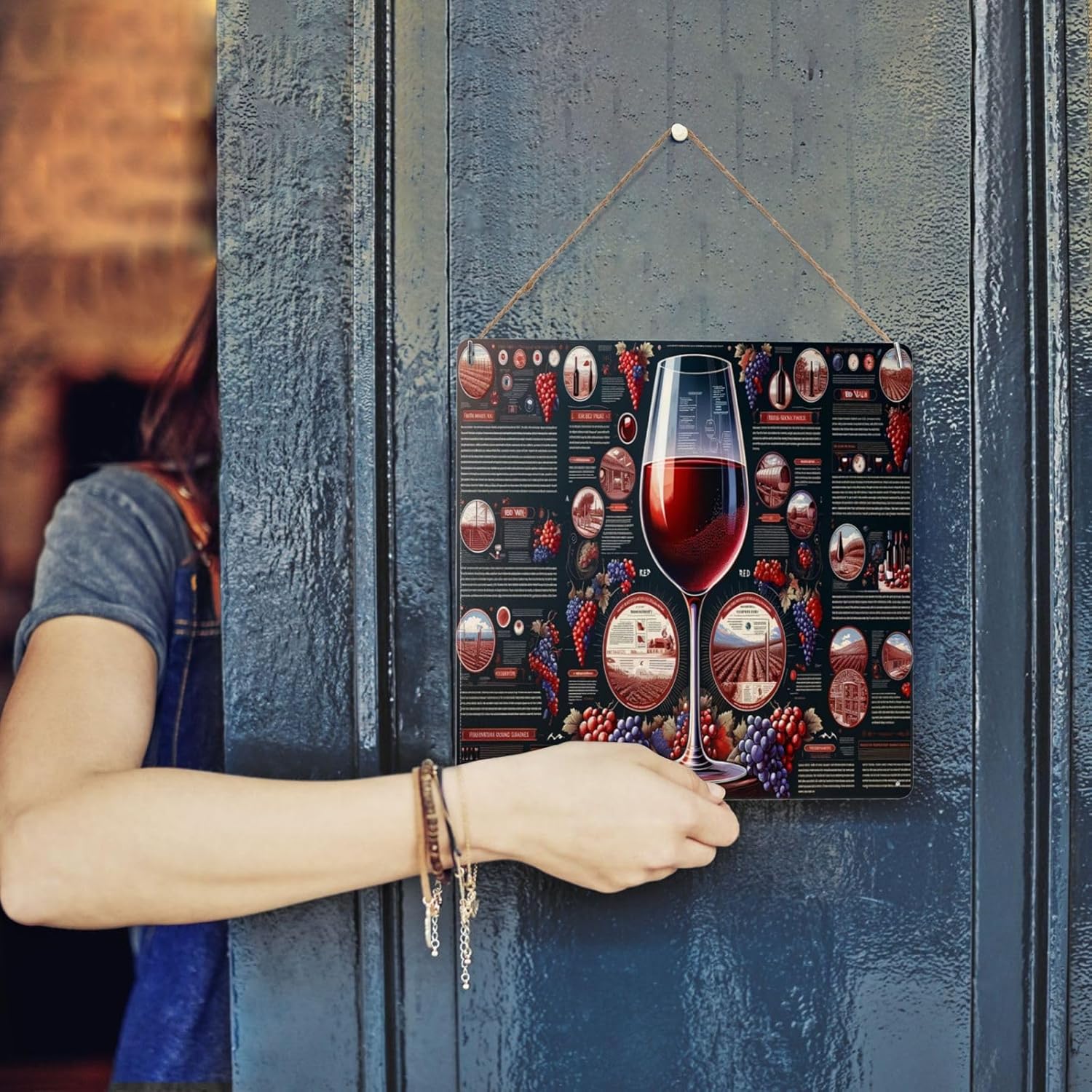 Sommelier S Choice Red Wine Guide Metal Tin Sign Wall Art 8x8inch