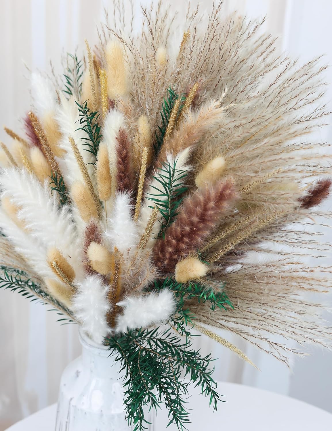 Dried Pampas Grass Bouquet 100 Stems Bohemian Decor Accent