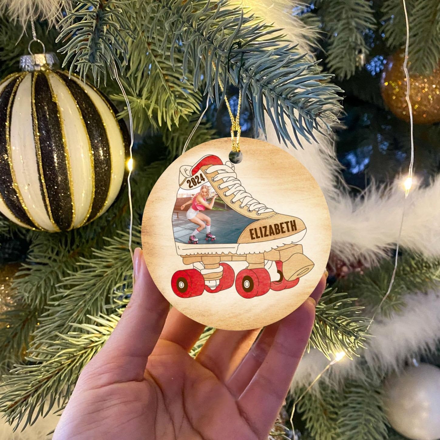 Cenluxy Personalized Roller Derby Christmas Ornament