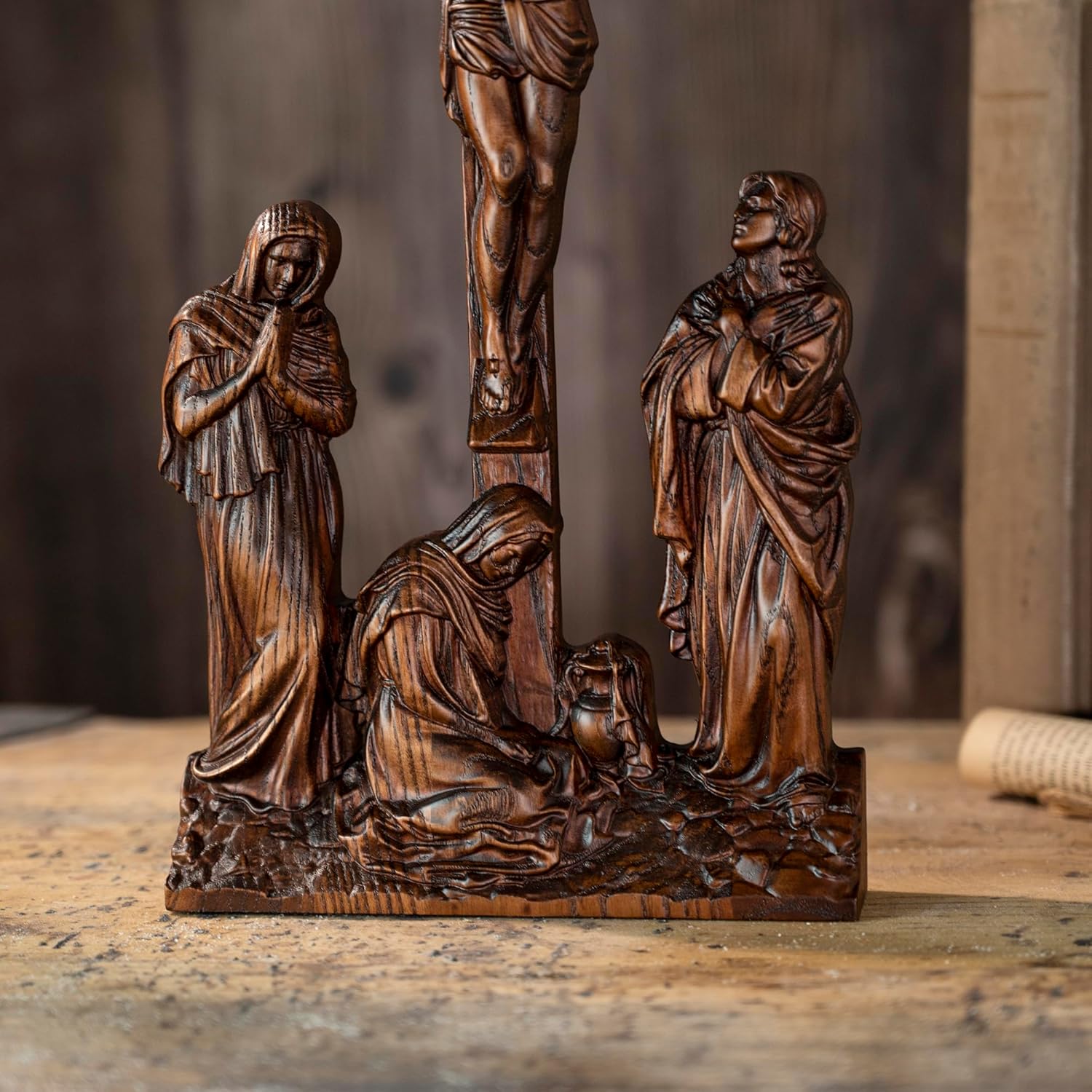 BGCOPPER Standing Crucifix Wall Cross 10 Inch