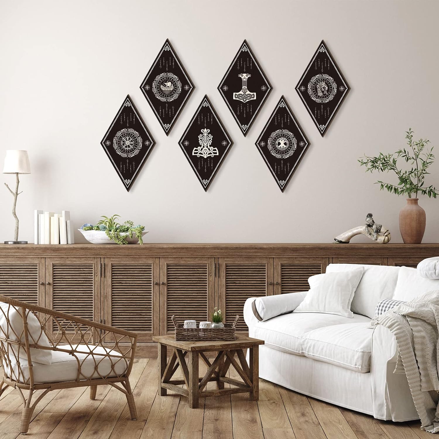 Nuenen 6 Piece Nordic Viking Wood Wall Decor