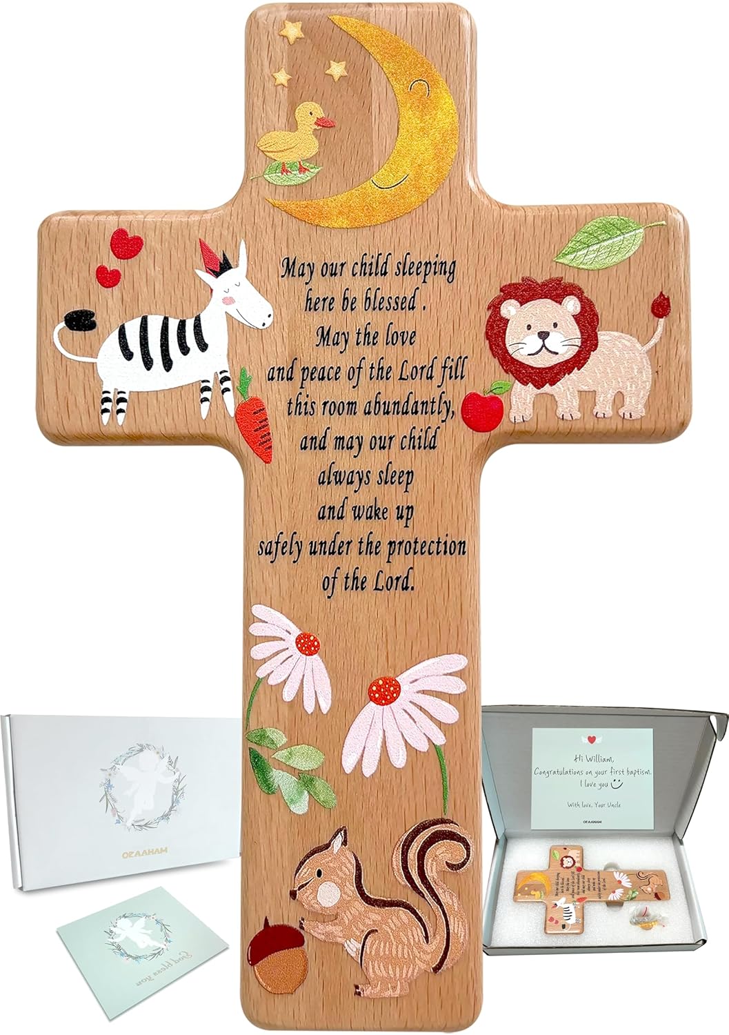 Oraaham Baby Wall Cross Decor Angel Ornament