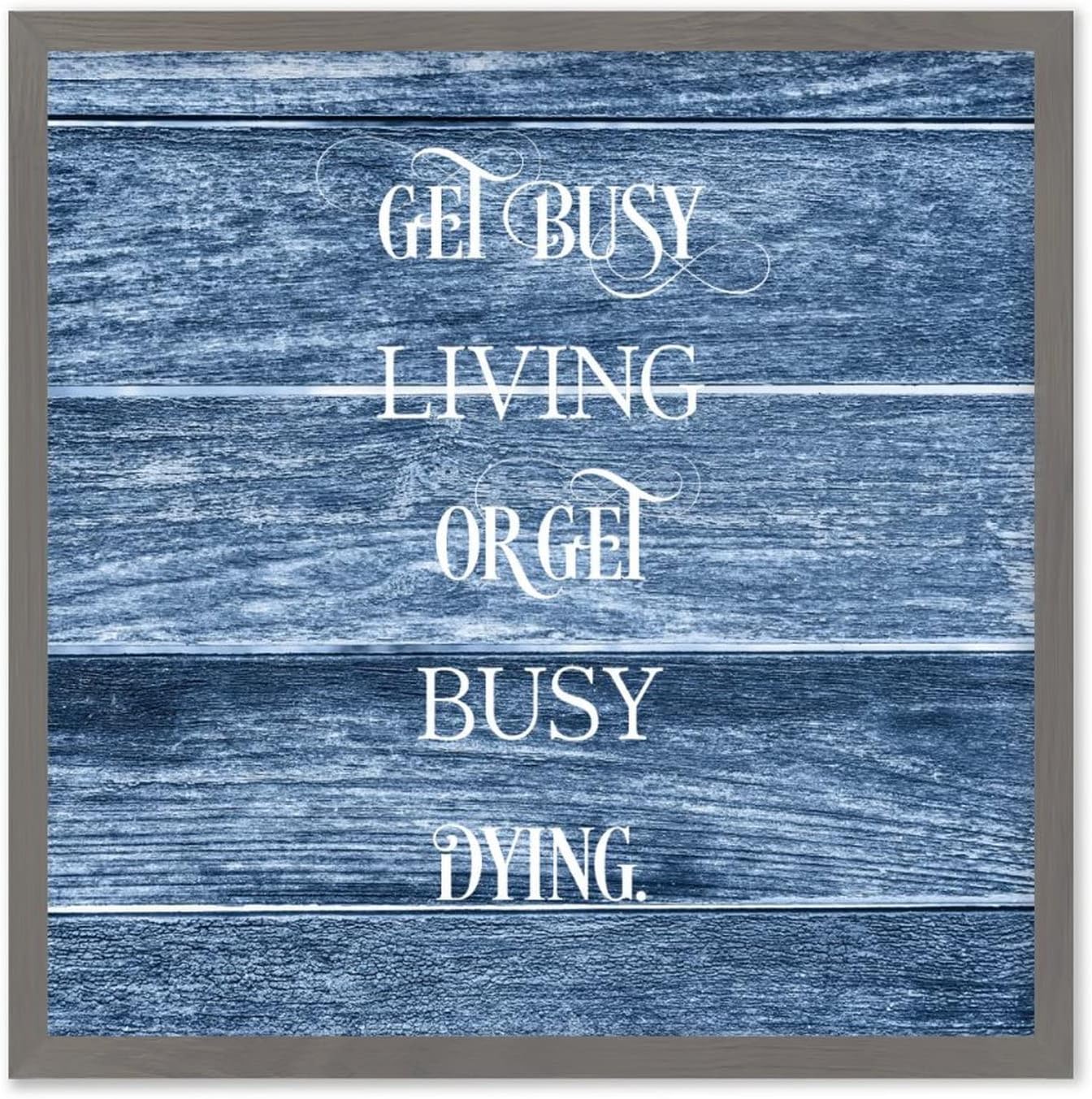 Get Busy Living Or Get Busy Dying Framed Wood Sign 30x30cm