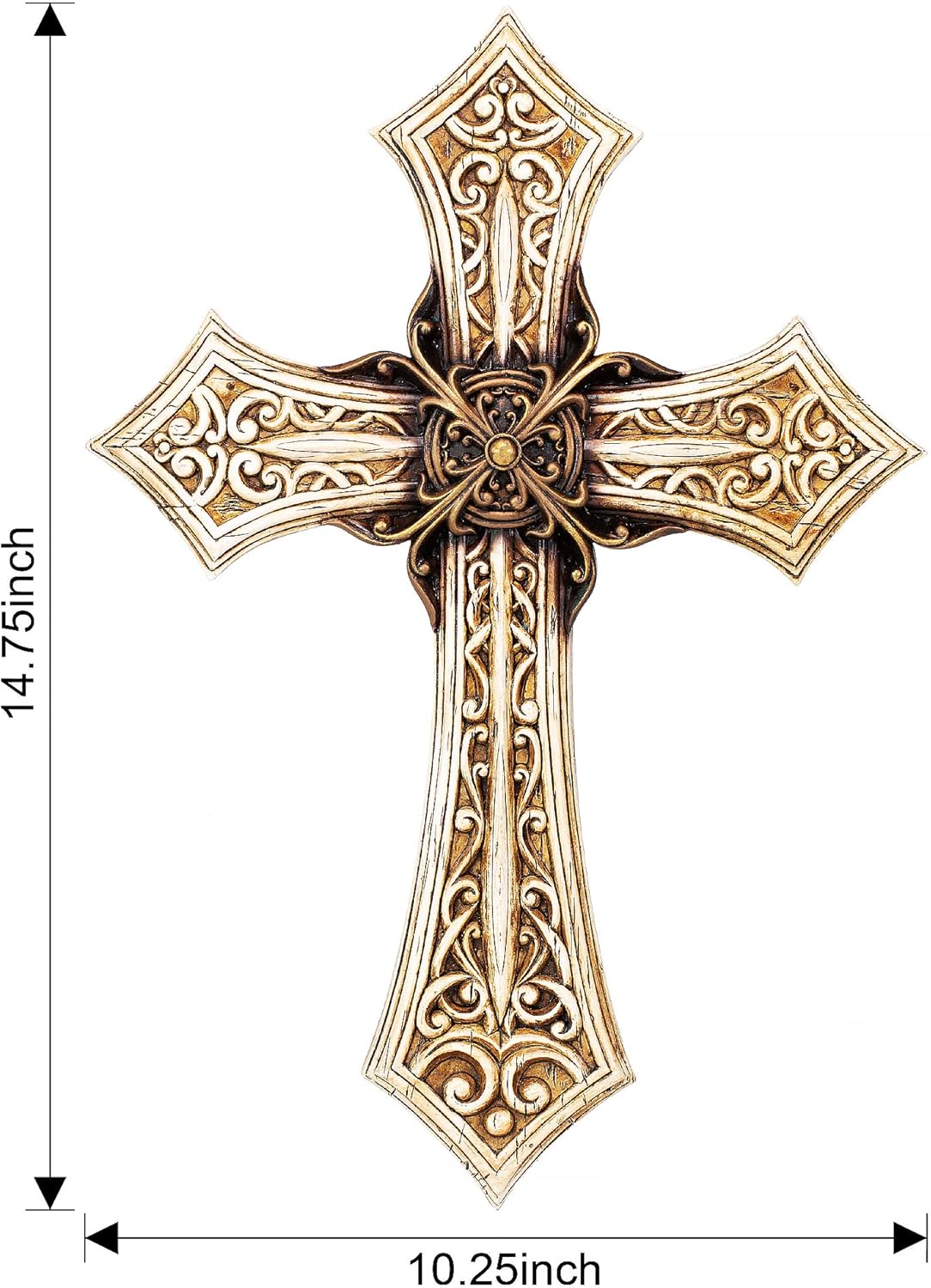 Eagrafts Rustic Layered Resin Wall Cross White