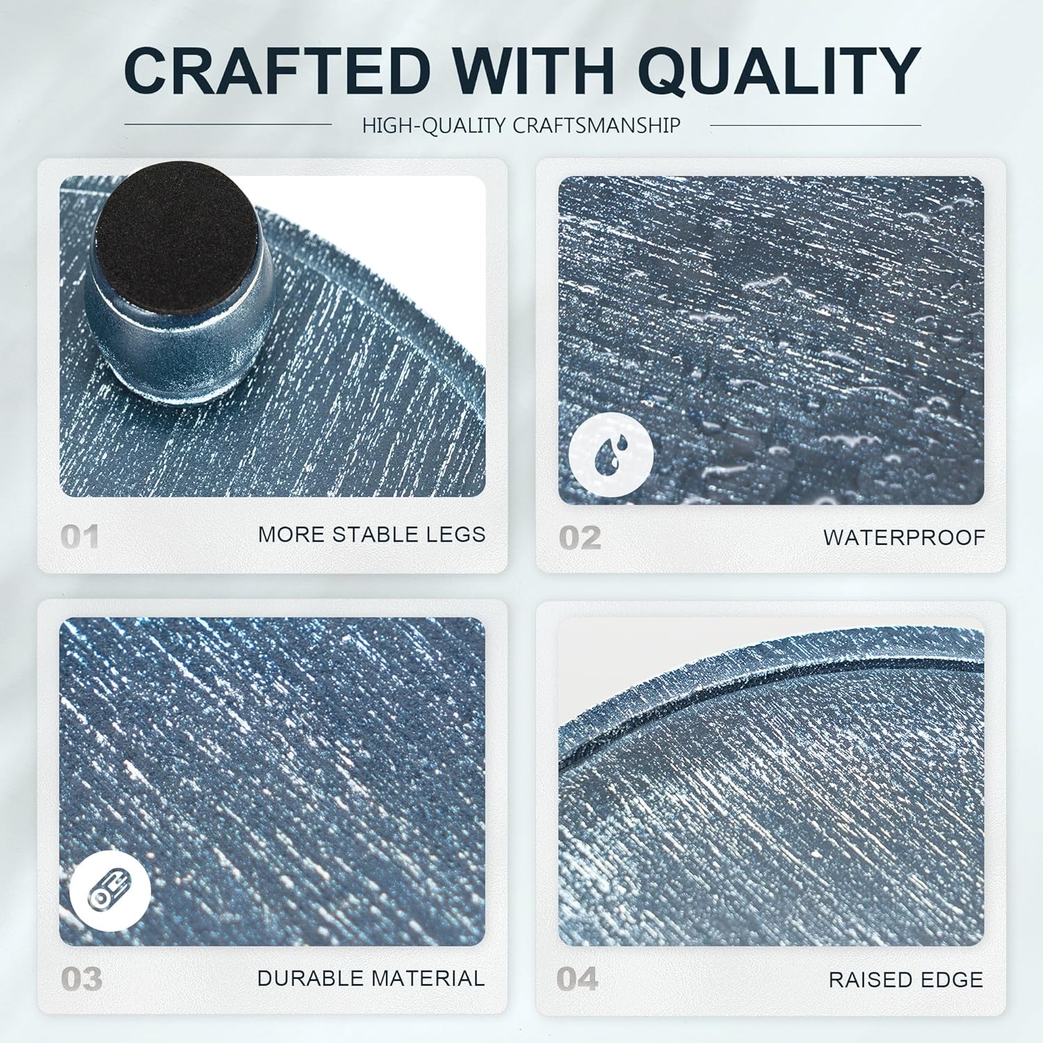 EOSAHR Blue Wood Display Risers for Home Decor