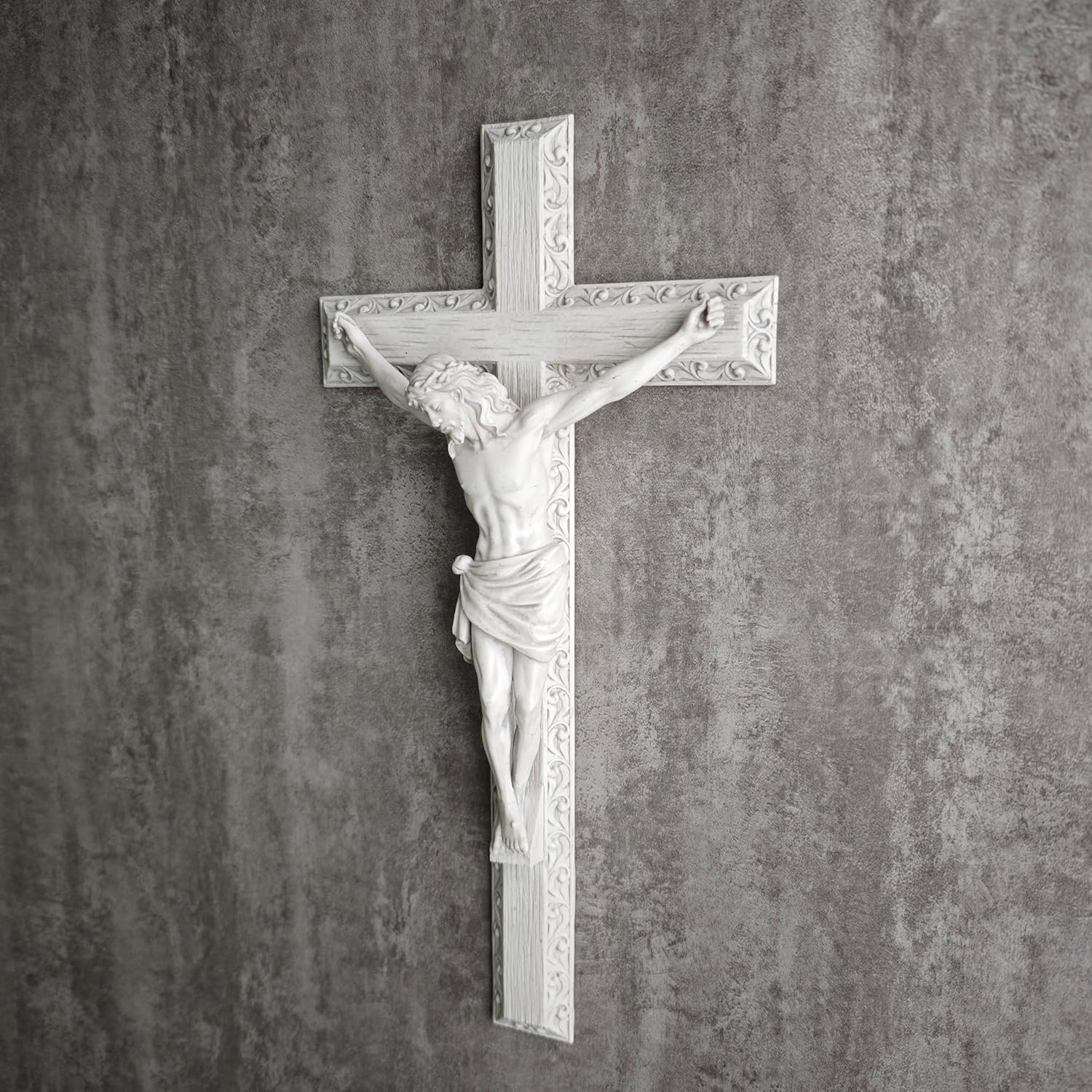 BC Catholic Crucifix Wall Cross 12 Inch Hand Painted
