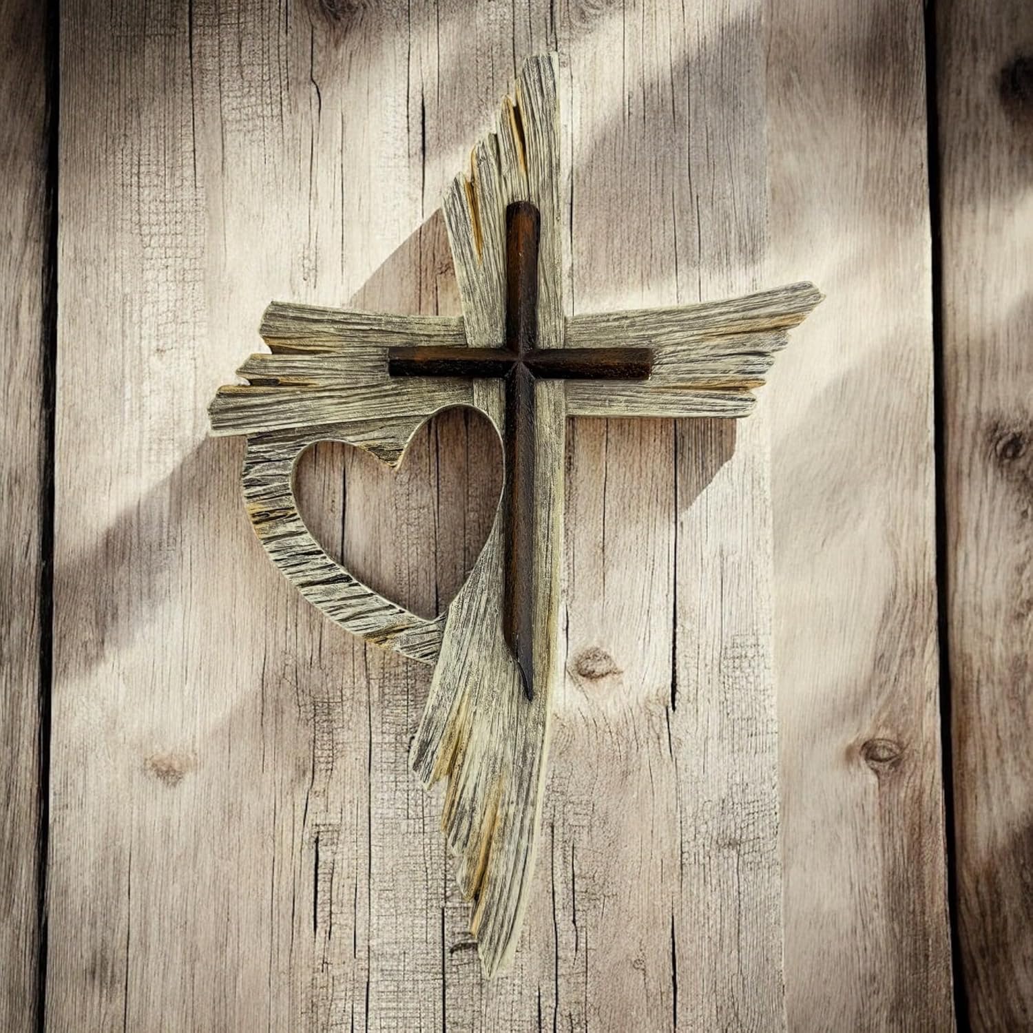 Top Brass One Love Rustic Wall Cross 12-Inch