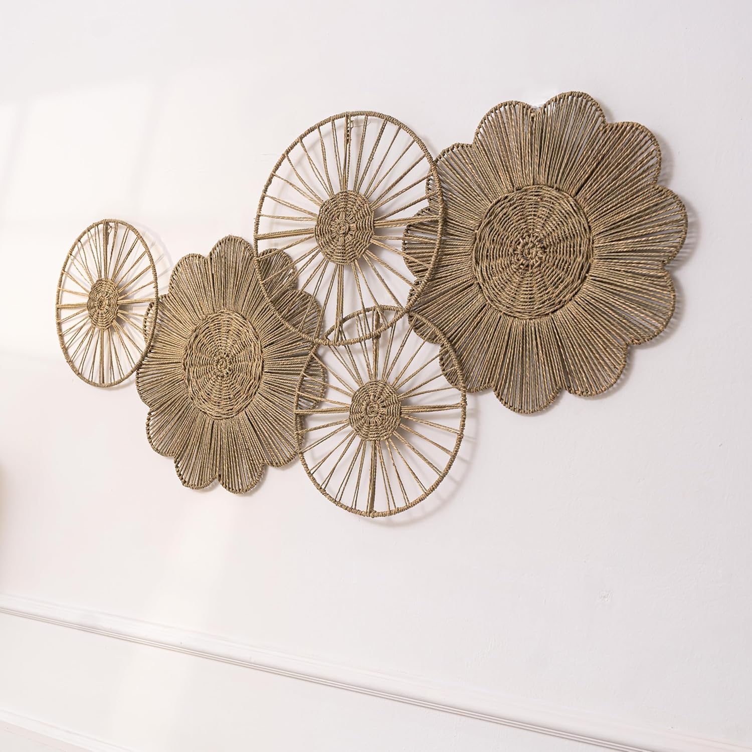 PEMAR Set of 5 Seagrass Wall Decor Baskets
