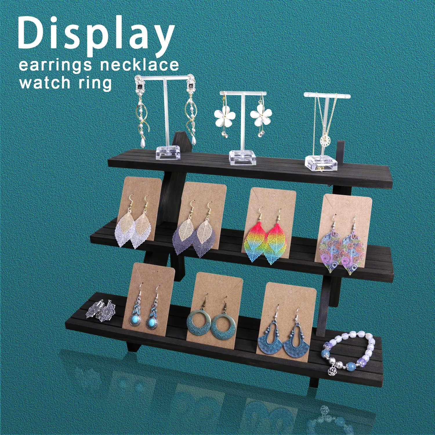 3 Tier Earring Display Stand For Selling Brown 1