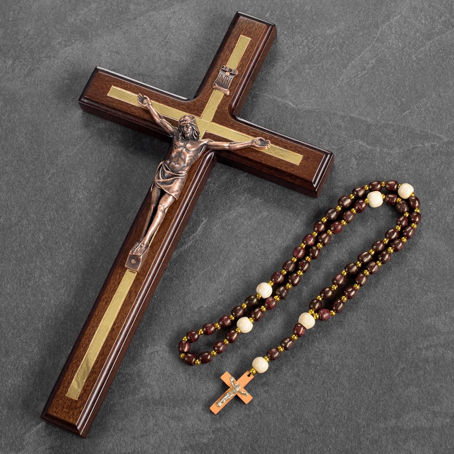 Asterom 12 Inch Handmade Wood Wall Cross