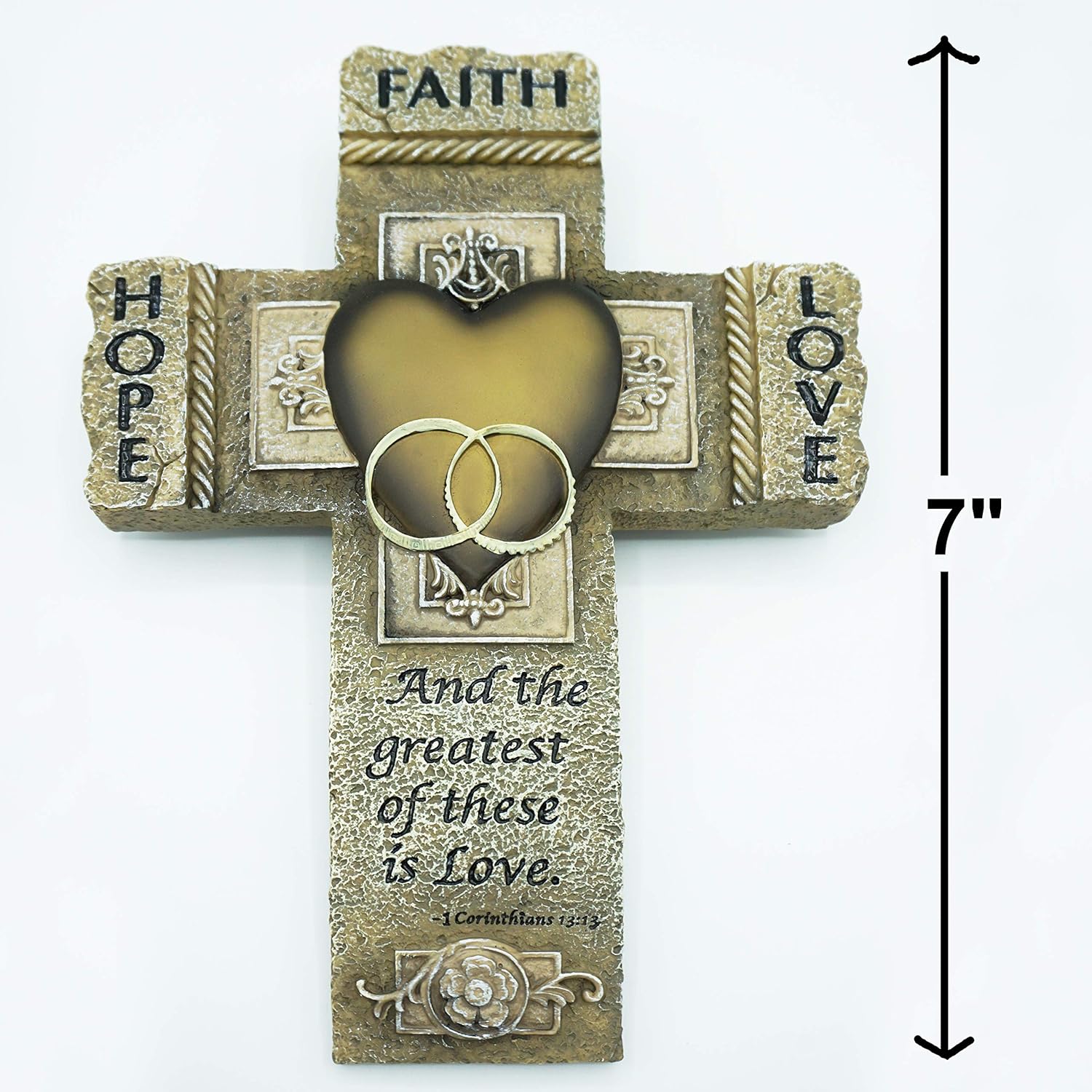 Faith Hope Love Marriage Wall Cross by Abbey CA Gift
