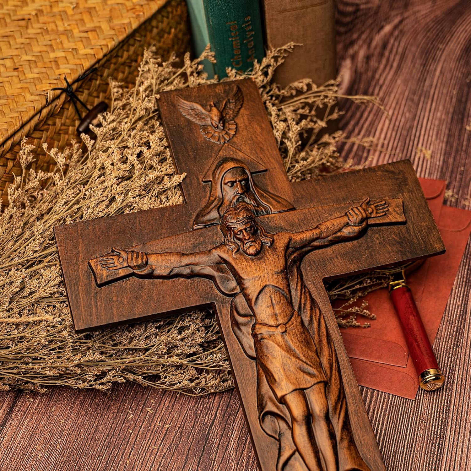 BGCOPPER Holy Trinity Wall Cross 12 Inch