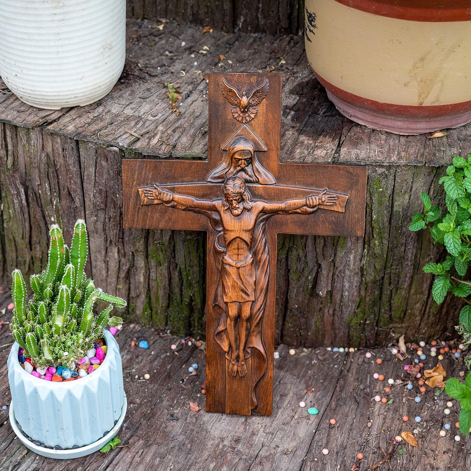 BGCOPPER Holy Trinity Wall Cross 12 Inch
