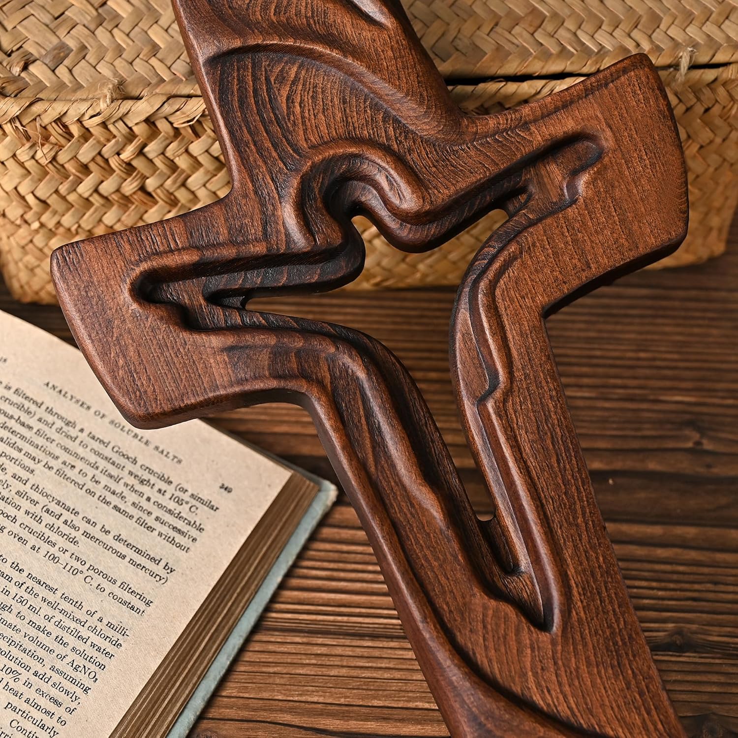 BGCOPPER Wooden Cross Wall Decor 14 Inch