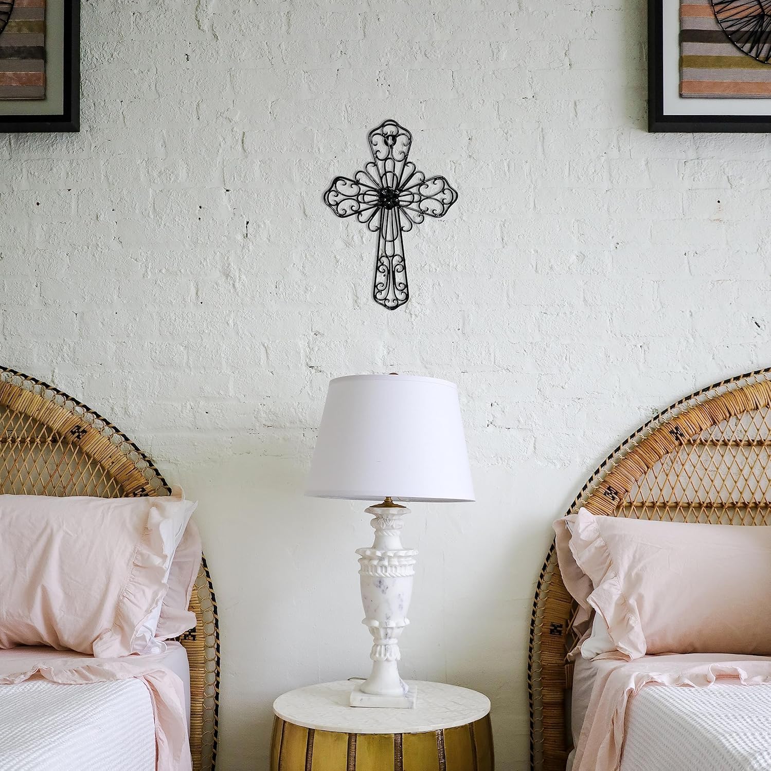 RELY Black Wall Cross 14x10 Inch Metal Decor 1