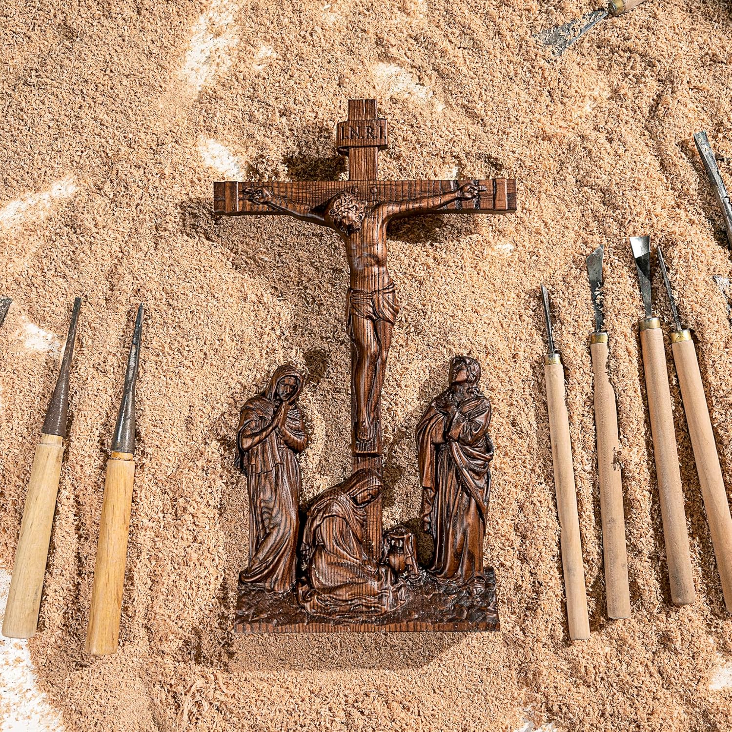 BGCOPPER Standing Crucifix Wall Cross 10 Inch