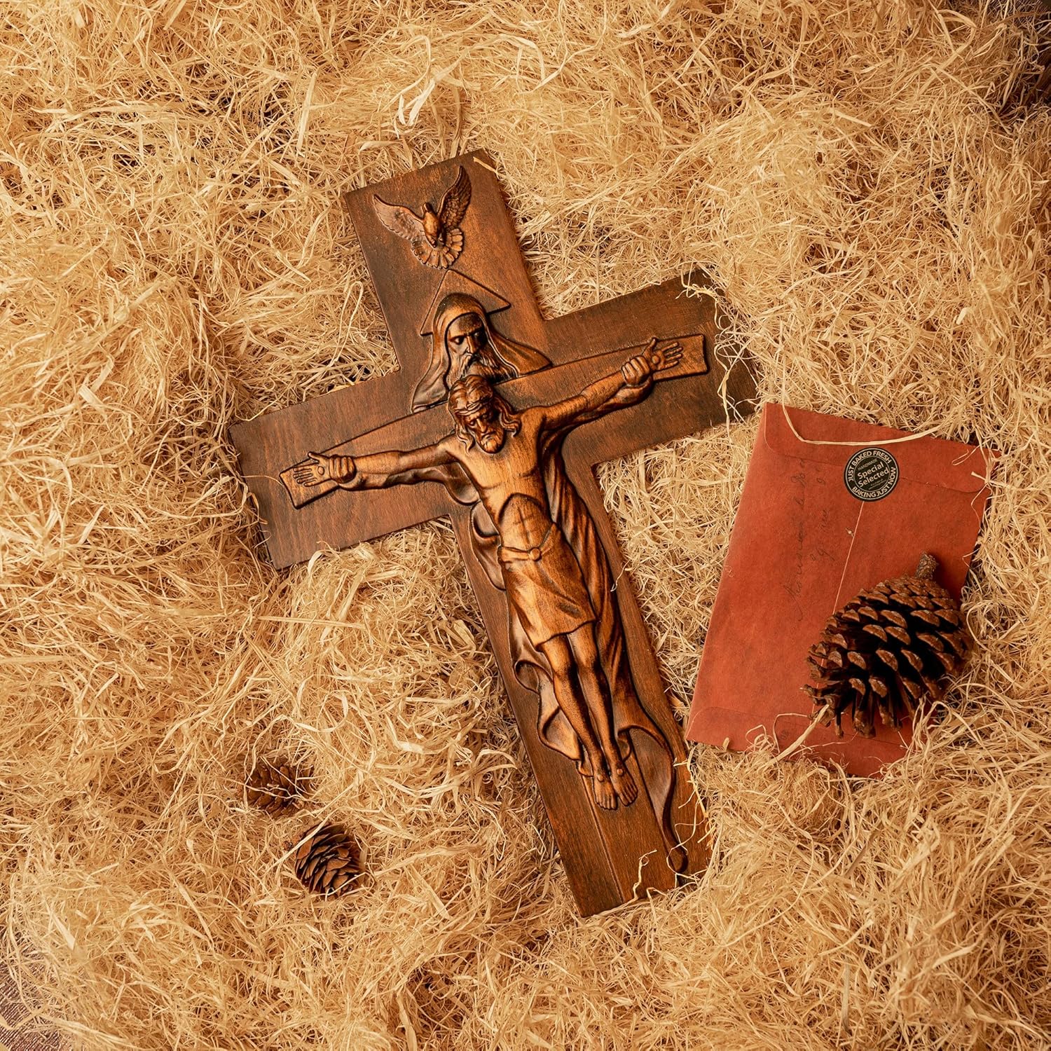BGCOPPER Holy Trinity Wall Cross 12 Inch
